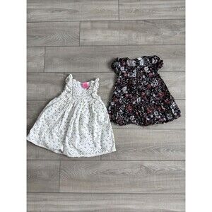 Lot 2 Multi Floral Dresses Size 24M Sleeveless/Balloon type Sleeves
